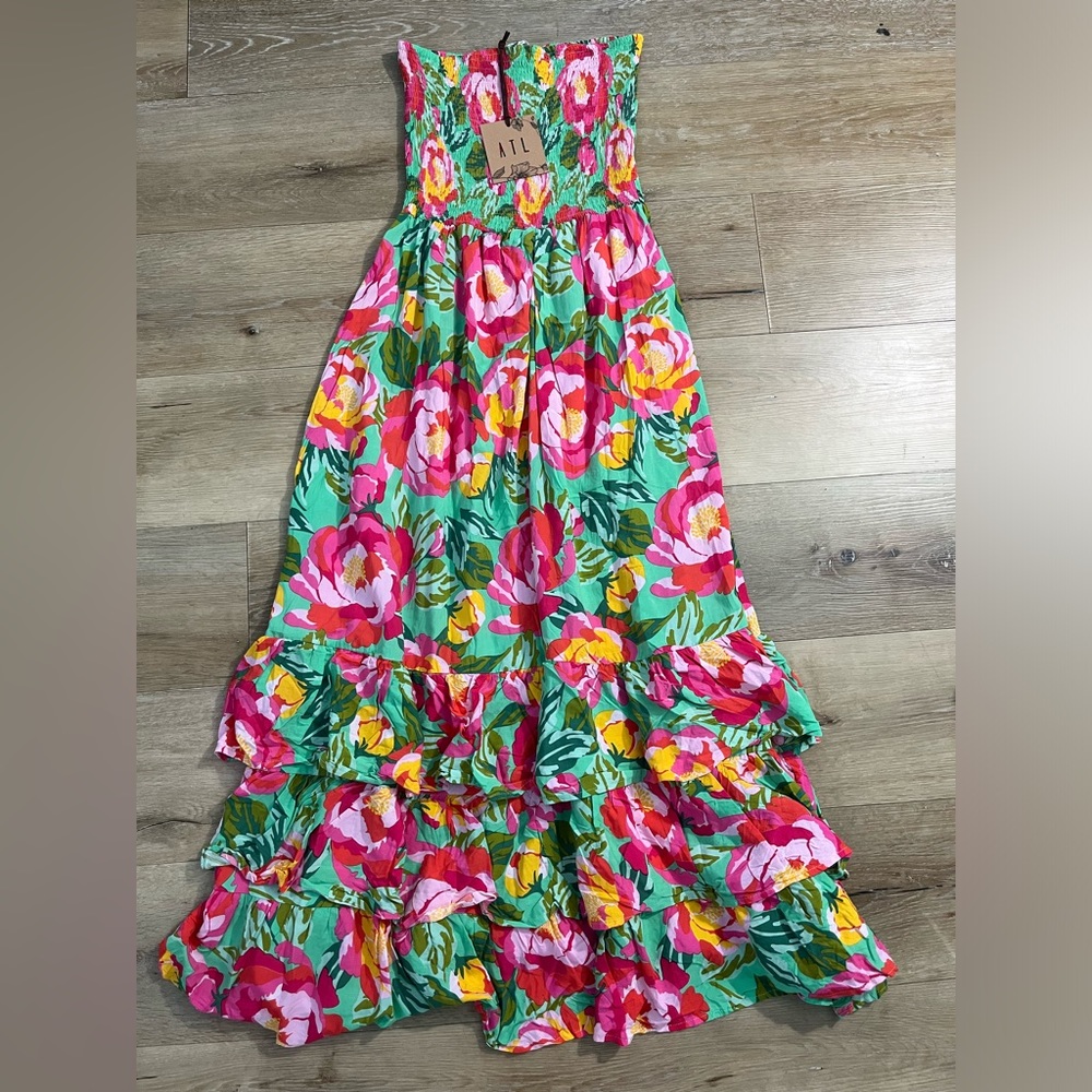 Anthropology floral maxi dress